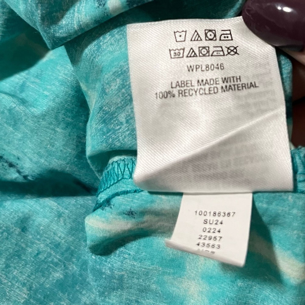INC International Concepts Teal Tie Dye Maxi Dress L Boho Resort 100% Cotton - Picture 8 of 12